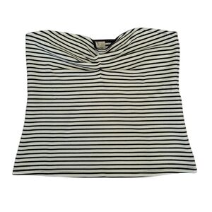Maeve ANTHROPOLOGIE Black White Stripe Strapless Top Size XL
